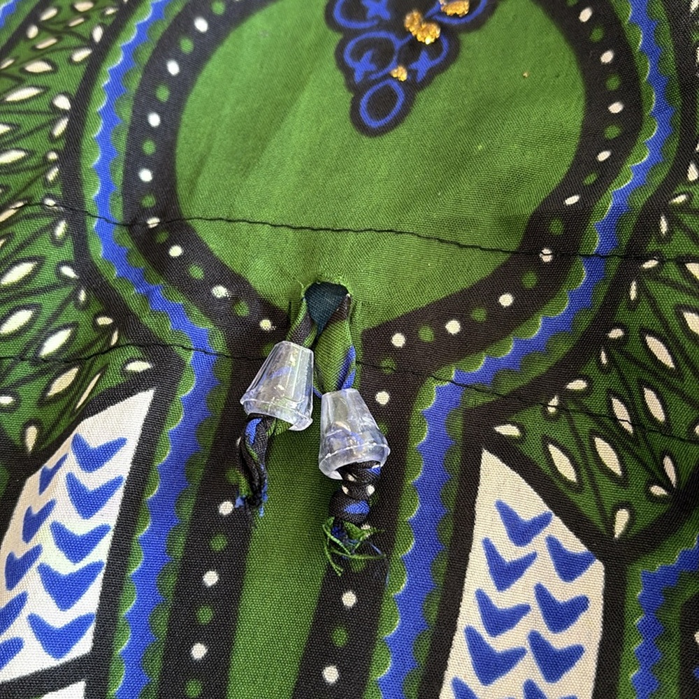 California Woman Aztec Border Patterned Caftan Beach Cover Up Drawstring Waist - Picture 6 of 13